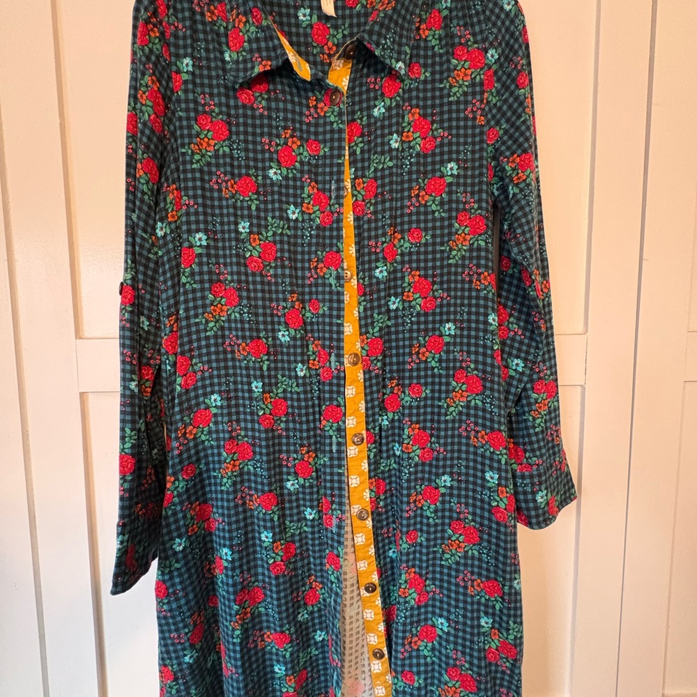 Matilda Jane Floral Plaid Dress - Red and Green